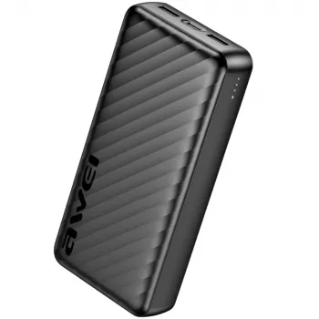 AWEI P6K Pro Power Bank 20000mAh 2xUSB-A/USB-C fekete