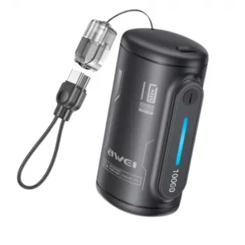 AWEI WP-117 Power Bank 10000mAh 22.5W 3C2xUSB-C fekete
