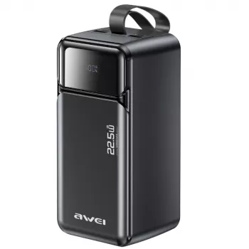 AWEI PA-106 Power Bank 50000mAh 22.5W PD 3xUSB-C fekete