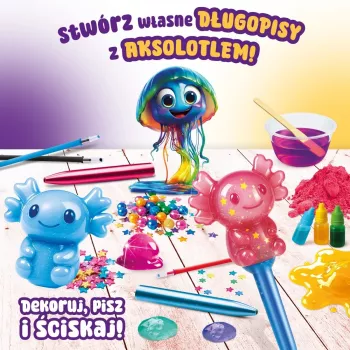 LISCIANI Slumi Squishy Pens - választék újfajta golyóstollak stresszoldó toldattal, fekete tinta, 0,7 mm közepes hegy, 1 db-os csomag