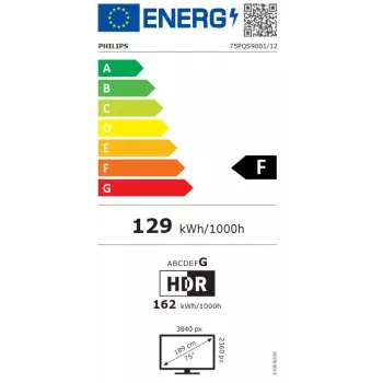 Philips 75PQS9001/12 75 inch QLED 4K Ultra HD Google TV 3 oldali Ambilighttal, MiniLED, 120Hz, Dolby Vision & Atmos, VRR, ALLM, FreeSync Premium, G-Sync-kompatibilis, 4x HDMI 2.1, 2x USB, Wi-Fi, Bluetooth 5.0, DVB-T/T2/C/S/S2, szürke