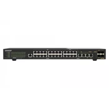 QNAP QSW-M2130P-2C2S26T 26 portos 2.5GbE PoE++ menedzselt Layer 2 rackmount switch 2x 10GbE SFP+ és 2x 10GbE combo porttal, 370W PoE-keret