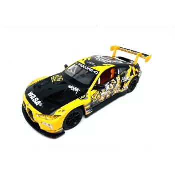 PULIO 1:24 BMW M4 GT3 die-cast modellautó fénnyel és hanggal, pull-back funkció, nyitható ajtók