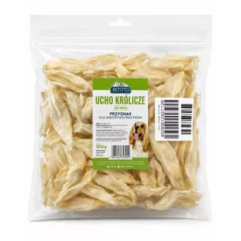 PTI PETITTO Rabbit Ear Dog Treats, Fur-Free, 500 g