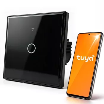 Qoltec okos érintős fali kapcsoló 1 csatornás Wi-Fi időzítő Tuya fehér