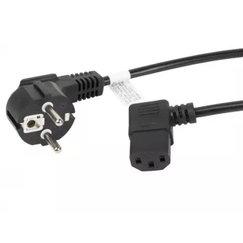 LANBERG CA-C13C-12CC-0030-BK 3m szögletes Schuko - IEC C13 hálózati kábel, H05VV-F 3G1.0, VDE, fekete
