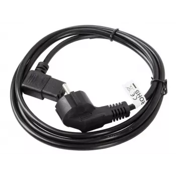 LANBERG CA-C13C-12CC-0030-BK 3m szögletes Schuko - IEC C13 hálózati kábel, H05VV-F 3G1.0, VDE, fekete