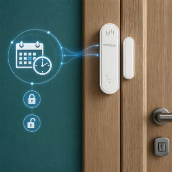 GREENBLUE GB478 vezeték nélküli WiFi ajtó-/ablakérzékelő – intelligens mágneses kontaktus, Tuya & Gosund app, Alexa/Google, elemes, fehér