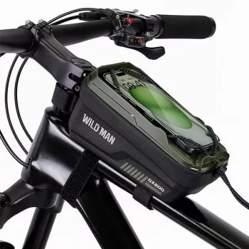 WILDMAN GX200 kerékpár váztáska telefontartóval, zöld