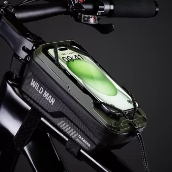 WILDMAN GX200 kerékpár váztáska telefontartóval, zöld