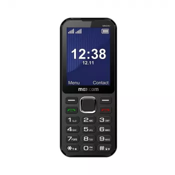 MAXCOM MM282 4G Dual-SIM feature phone 2,8 inch kijelzővel, KaiOS, 1400 mAh akkumulátor, USB-C, Bluetooth 5.1, Wi-Fi hotspot, 2-M kamera, FM-rádió, fekete