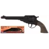 PULIO cowboy revolver fém 8 lövetű durranópisztoly - fekete/ezüst barna markolattal
