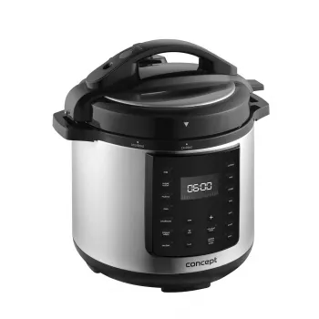 CONCEPT CK8001 többfunkciós főző, 5L, 900W, 10 program, LED, tapadásmentes kerámiaedény, késleltetett indítás, melegen tartás, fekete/ezüst