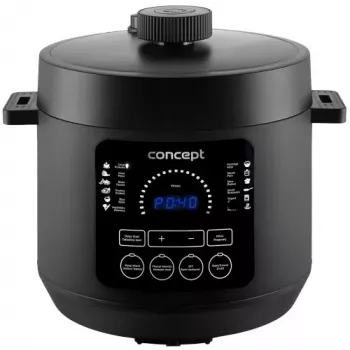 CONCEPT CK6001 többfunkciós főző 5L 900W 10 program tapadásmentes bevonat fekete/rozsdamentes acél