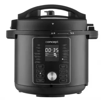 CONCEPT CK8000 többfunkciós főző forrólevegős fritőz funkcióval, 6L edény, 3,5L kosár, 1500W, 10 program, fekete/ezüst