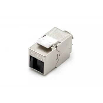 DIGITUS DN-93615-D CAT 6A keystone modul, árnyékolt, szerszám nélküli, 10GBase-T, 500 MHz, cinköntvény, aranyozott érintkezők, T568A/B, PoE++ kompatibilis