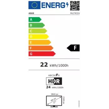 ASUS ProArt Display OLED PA279CDV 26,5 inch 4K UHD OLED monitor 120Hz, HDR, USB-hub, magasságállítható, fekete/ezüst