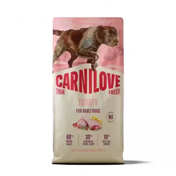 CARNILOVE TRUE FRESH száraz kutyatáp pulykával felnőtt kutyáknak minden fajtához 12 kg
