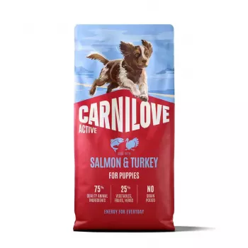 CARNILOVE ACTIVE száraz kutyatáp lazaccal és pulykával kölyköknek 12 kg