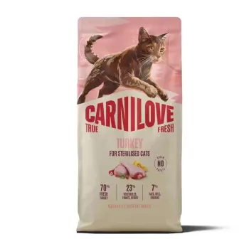CARNILOVE TRUE FRESH pulykás száraz macskatáp ivartalanított felnőtt macskák számára, minden fajtához 2 kg