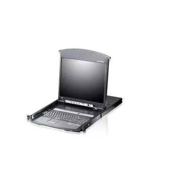 ATEN KL1508AiM F 17 inch LCD IP KVM switch - 8 portos rack konzol távhozzáféréssel