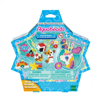 EPOCH Aquabeads charm- és medálkészlet - Több mint 600 gyöngy, 10+ minta, vízaktivált kézműves készlet 4 éves kortól gyerekeknek