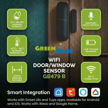 GREENBLUE GB479 B vezeték nélküli Wi-Fi ajtó-/ablakérzékelő - fehér