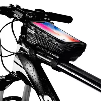 WILDMAN Bike Holder Case M E2 1L fekete - okostelefon kormánytáska, fröccsenővíz-álló, érintőképernyő-kompatibilis, 1L tárolóhely