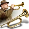 V-TONE VHT 1 Bb jelzőtrombita fanfár – sárgaréz átlátszó lakkal, ventillos, 120 mm hangtölcsér, fúvókával