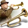 V-TONE VHT 1 Bb jelzőtrombita fanfár – sárgaréz átlátszó lakkal, ventillos, 120 mm hangtölcsér, fúvókával