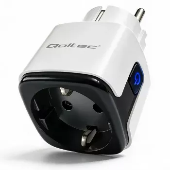 QOLTEC okos WiFi konnektor 16A energiamonitoringgal és időzítővel