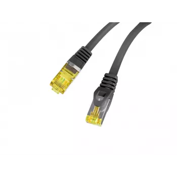 LANBERG Cat.6A S/FTP LSZH patchkábel 20m fekete – 10GbE, Fluke Passed, 26AWG tiszta réz