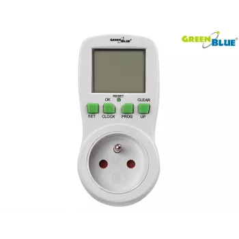 GreenBlue GB107 digitális programozható időzítőkapcsoló 16 program 230V 16A Schuko