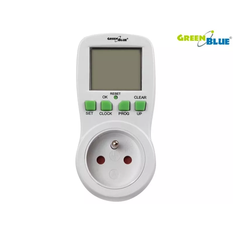 GreenBlue GB107 digitális programozható időzítőkapcsoló 16 program 230V 16A Schuko