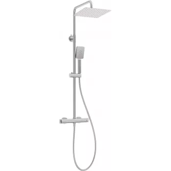 DEANTE NAC_F4HT esőzuhany rendszer termosztátos keverővel, króm, 250 mm kerek fej, 3 funkciós kézi zuhany, 1500 mm tömlő, állítható zuhanyrúd