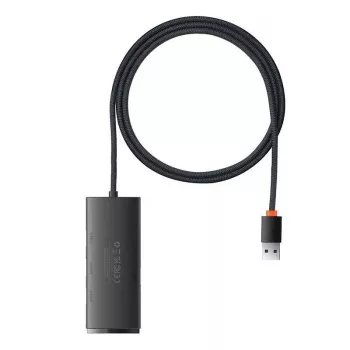 Baseus Lite Series 4-portos USB 3.0 hub - 5Gbps, busz-táplált, fekete (WKQX030101)