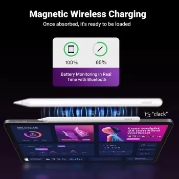 UGREEN LP653 stylus toll Apple iPad-hez vezeték nélküli töltéssel, fehér