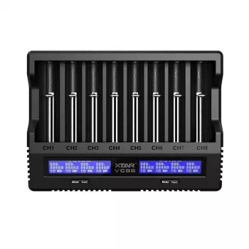 XTAR VC8S USB-C SET akkumulátortöltő, 3,7V/1,2V