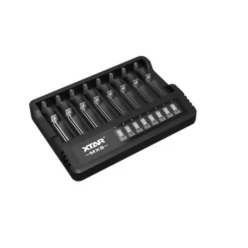 XTAR MX8 USB-C Li-Ion/Ni-MH akkumulátor töltő, 3,7V/1,5V/1,2V
