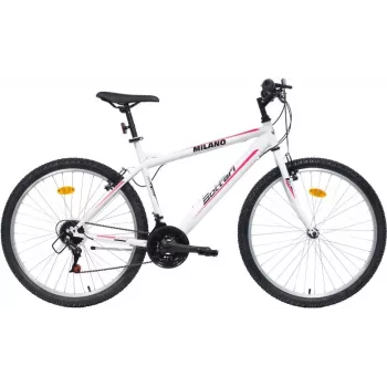 BIKE CITY MILANO 26 fehér/rózsaszín női városi kerékpár 6 sebességes Shimano