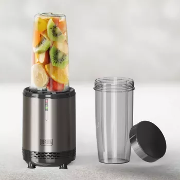 BLACK+DECKER ES9120160B személyi turmixgép 1000W 2x 600ml Tritan palackkal és utazósapkával