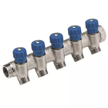 Caleffi 5R Series termosztatikus keverőszelep 3/4 inch NPT bemenet x 1/2 inch NPT kimenet, ólommentes sárgaréz, ASSE 1017