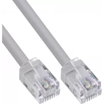 InLine® moduláris kerek kábel RJ12, dugó-dugó, 6 eres, 6P6C, 3 m, szürke