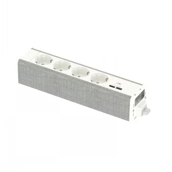 SCHNEIDER ELECTRIC UNICA SYSTEM+ MOD.UNIT 4XSCHUKO+USBA/C FEHÉR/SZÜRKE
