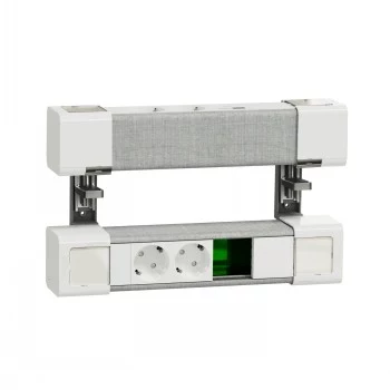 SCHNEIDER ELECTRIC UNICA SYSTEM+ ASZTALI KÉSZÜLÉK 4XSCHUKO+USB A/C+RJ45 OPT, FEHÉR/SZÜRKE
