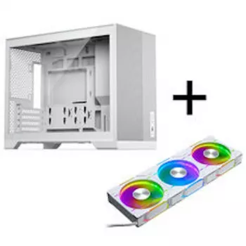 Phanteks XT M3 PC-ház, mini ház + D30 PWM Regular Airflow D-RGB ventilátor, 3 darabos csomag, fehér