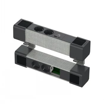 SCHNEIDER ELECTRIC UNICA SYSTEM+ ASZTALI KÉSZÜLÉK 4XSCHUKO+USBA/C+RJ OPT, ANTRACIT/SZÜRKE