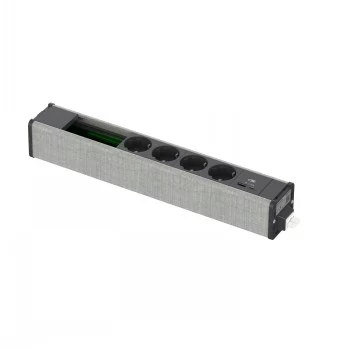 SCHNEIDER ELECTRIC UNICA SYSTEM+ mod.egység 4XSCH+USBA/C+DATA antracit/szürke
