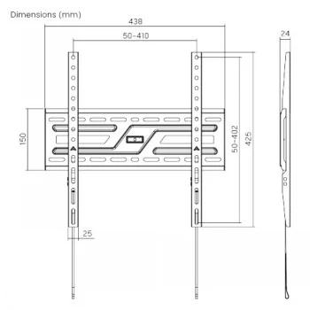 LH-GROUP fali konzol 32-75 75KG fix