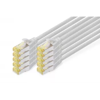 DIGITUS CAT6A S/FTP patch kábel, 0,5 m, szürke, 10 darabos csomag
